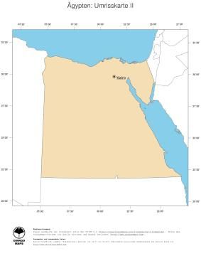 Karte: Landkarte Ägypten (Politische Staatsgrenzen und Hauptstadt)