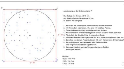 Interaktion: Monte Carlo-Simulation der Kreisfläche