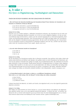 Unterrichtsbaustein: a, b oder c - Fragenpool