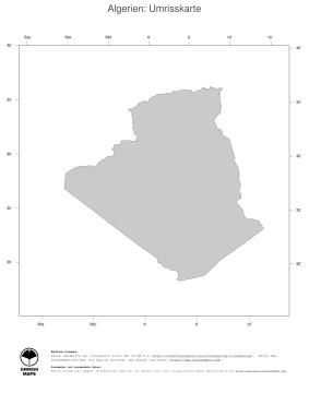 Karte: Landkarte Algerien (Politische Staatsgrenzen)