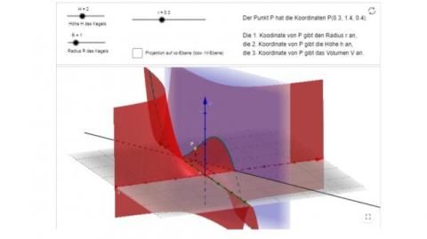 Interaktion: Kegel mit einbeschriebenem Zylinder - Teil 2
