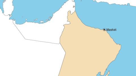 Karte: Landkarte Oman (Politische Staatsgrenzen und Hauptstadt)