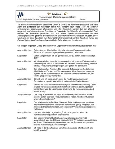 Unterrichtsbaustein: Supply Chain Management (SCM)