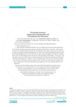 Text: Die zwei Seiten der Medaille: Wohlstand und Lebensqualität