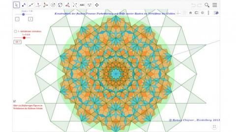 Interaktion: Nichtperiodische Parkettierung Penrose-Parkett 2