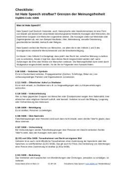 Text: DigiBitS-Checkliste: Ist Hate Speech strafbar? (odt)
