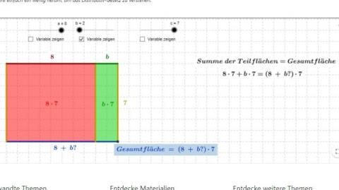 Interaktion: Veranschaulichung des Distributiv-Gesetzes