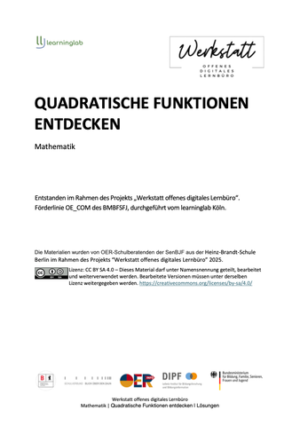Arbeitsblatt: Quadratische Funktionen entdecken