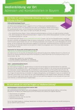 Text: Medienbildung vor Ort: Linktipps, Adressen, Kontaktstellen für Bayern (pdf)