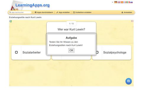 Ubung: Zu streng oder zu locker? M 04: Wissen zu Erziehungsstilen überprüfen Learning App zur Informationsphase