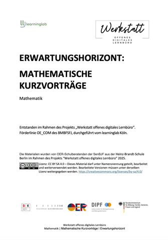Sonstiges: Mathematische Kurzvorträge: Erwartungshorizont