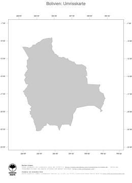 Karte: Landkarte Bolivien (Politische Staatsgrenzen)