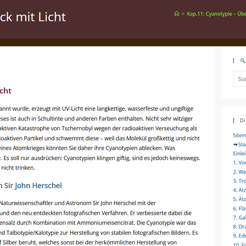 Unterrichtsplanung: Cyanotypie – Blaudruck mit Licht