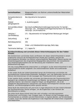 Unterrichtsbaustein: Biegeverhalten von Rohren (ZIP-Datei)