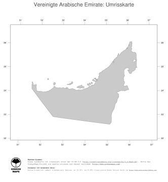 Karte: Landkarte Vereinigte Arabische Emirate (Politische Staatsgrenzen)