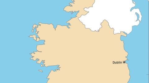 Karte: Landkarte Irland (Politische Staatsgrenzen und Hauptstadt)