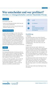 Unterrichtsbaustein: Wer entscheidet und wer profitiert?