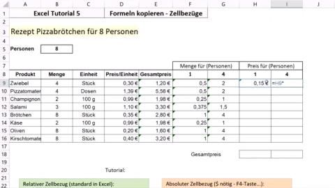 Video: Excel Tutorial 5 Formeln kopieren Zellbezüge in Excel