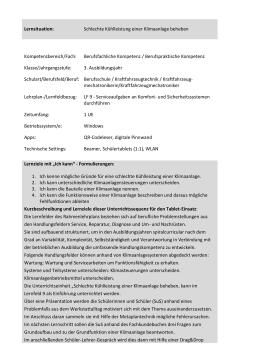 Unterrichtsbaustein: Schlechte Kühlleistung einer Klimaanlage beheben (ZIP-Datei)