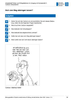 Arbeitsblatt: Modul 12 | Arbeitsblatt 3 "Cartoon interpretieren: sich vom Weg abbringen lassen?"