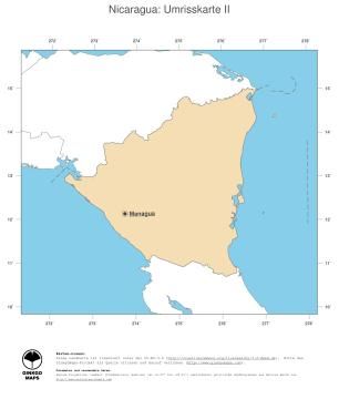 Karte: Landkarte Nicaragua (Politische Staatsgrenzen und Hauptstadt)