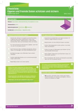 Text: DigiBitS-Checkliste: Eigene und fremde Daten schützen und sichern (pdf)