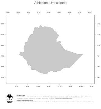 Karte: Landkarte Äthiopien (Politische Staatsgrenzen)