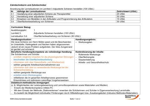 Unterrichtsplanung: Oberflächenbearbeitung von Schienen