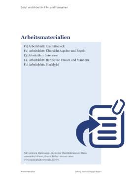Veranschaulichung: Beruf und Arbeit in Film und Fernsehen - Arbeitsblätter (zip-Datei)