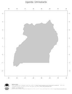Karte: Landkarte Uganda (Politische Staatsgrenzen)