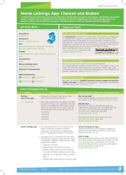 Unterrichtsbaustein: DigiBitS-Unterrichtseinheit: Meine Lieblings-App: Chancen und Risiken (pdf)