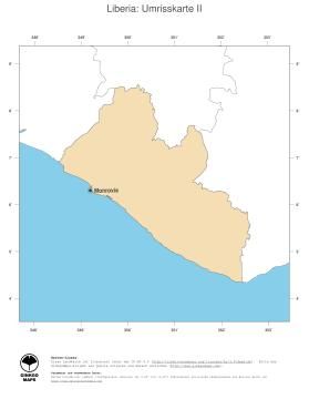 Karte: Landkarte Liberia (Politische Staatsgrenzen und Hauptstadt)