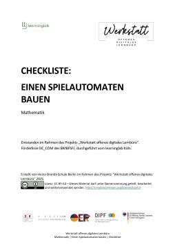 Sonstiges: Einen Spielautomaten bauen: Checkliste