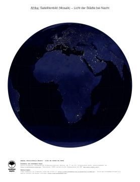 Karte: Landkarte Afrika (Licht der Städte bei Nacht)