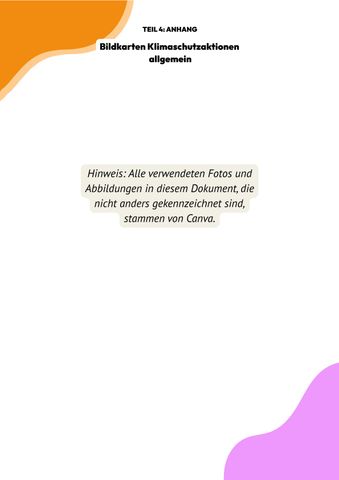 Unterrichtsbaustein: Bildkarten Klimaschutzaktionen Allgemein