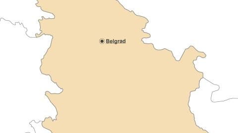 Karte: Landkarte Serbien (Politische Staatsgrenzen und Hauptstadt)