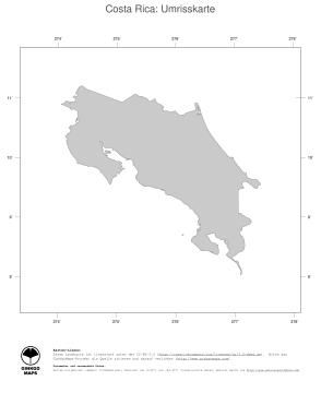 Karte: Landkarte Costa Rica (Politische Staatsgrenzen)
