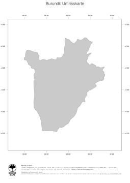 Karte: Landkarte Burundi (Politische Staatsgrenzen)
