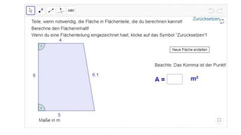 Interaktion: Flächeninhalt von zusammengesetzten Figuren 1
