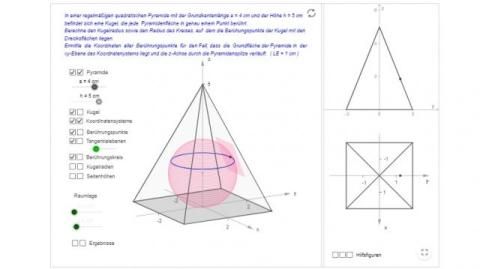 Interaktion: Kugel in einer Pyramide