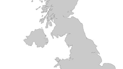 Karte: Landkarte Grossbritannien und Nordirland (Politische Staatsgrenzen)