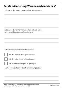 Arbeitsblatt: Berufsorientierung: Warum machen wir das?