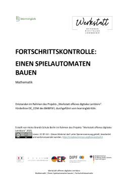 Sonstiges: Einen Spielautomaten bauen: Fortschrittskontrolle
