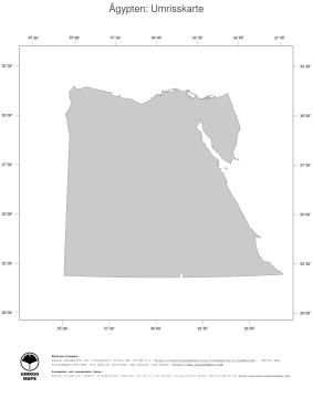 Karte: Landkarte Ägypten (Politische Staatsgrenzen)