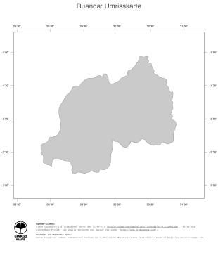 Karte: Landkarte Ruanda (Politische Staatsgrenzen)