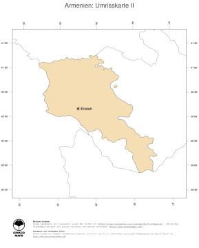 Karte: Landkarte Armenien (Politische Staatsgrenzen und Hauptstadt)