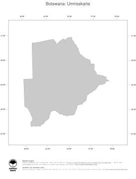 Karte: Landkarte Botswana (Politische Staatsgrenzen)