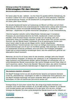 Text: 3 Strategien für den Wandel | Hintergrundtext für Anleitende