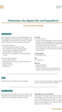 Unterrichtsbaustein: Präsentation: Der digitale Fuß- und Fingerabdruck