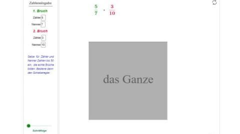 Interaktion: Multiplikation von Brüchen